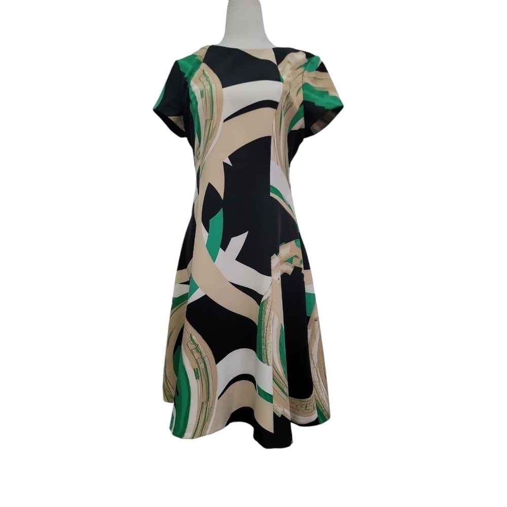 Sandro Ferrone Abstract Midi À-line dress